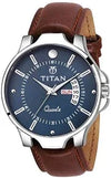 TITAN QUATZ BLUE DIAL WATCH FOR MEN